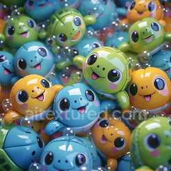 seamless Seamless 3D Inflated Glossy Vinyl Toy Texture with Colorful Bubble Shapes texture 8k free download PBR