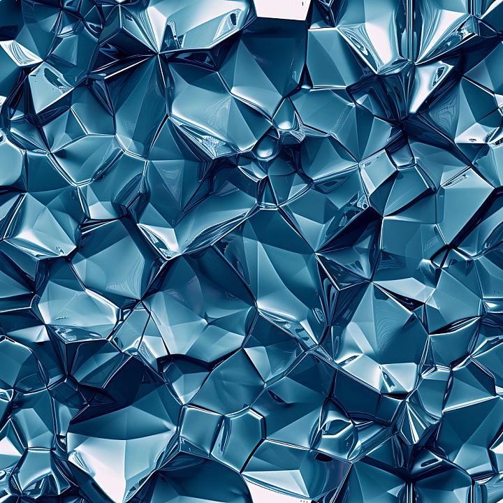 Fractured Glass With Glossy Blue-Reflective Cracks seamless PBR texture preview