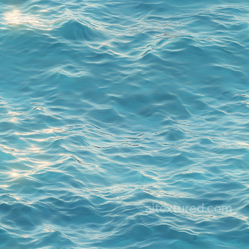 Calm Ocean Water Surface Seamless Texture with Soft Ripples and Sunlight Reflections seamless Water PBR texture