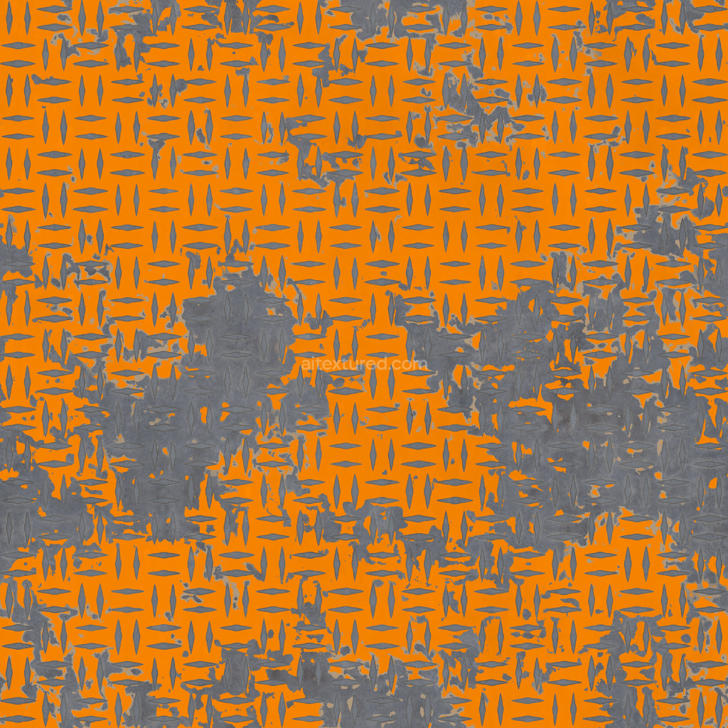 Seamless diamond plate texture in orange and gray colors