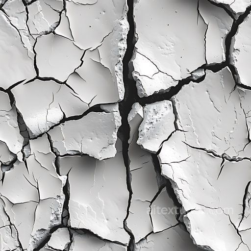 Cracked Concrete Texture Featuring Deep Fractures and Chipped Edges seamless Cracked & Holes PBR texture