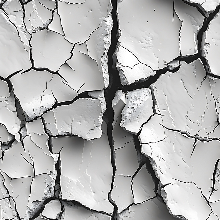 Cracked Concrete Featuring Deep Fractures and Chipped Edges seamless PBR texture preview
