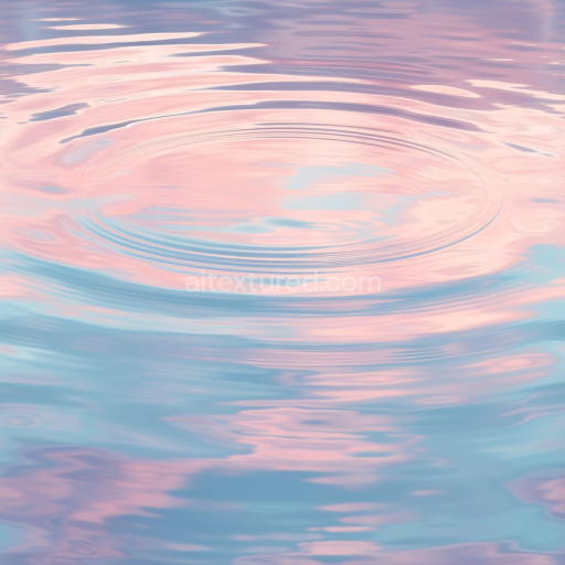 Seamless 3D Water PBR Texture Featuring Subtle Ripples and Pastel Sky Reflections