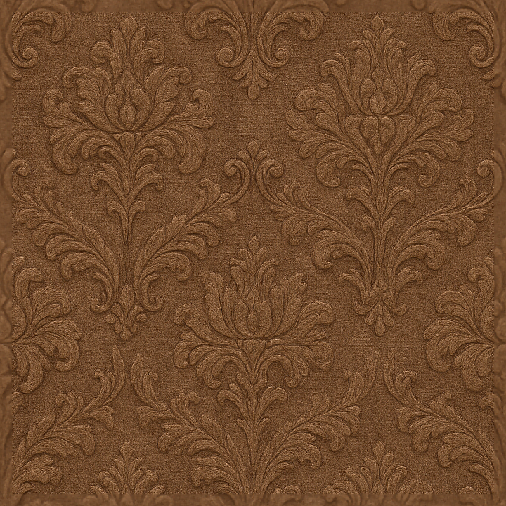 Wallpaper With Luxurious Damask Floral Embossed Velvet seamless PBR texture preview