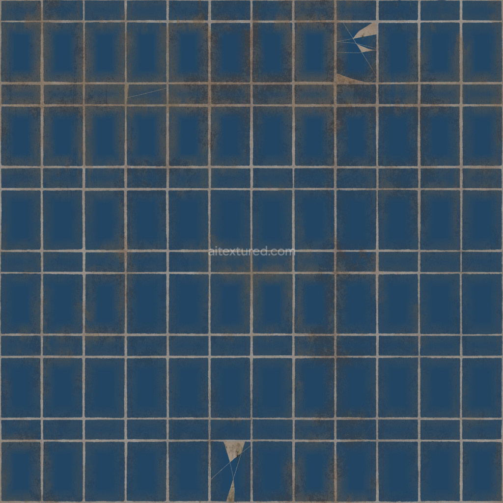 Seamless blue grunge tiles texture for 3D design