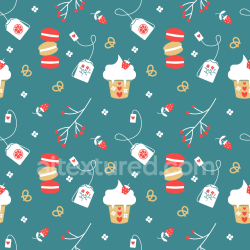 seamless Seamless 3D PBR Texture of Playful Christmas Digital Paper with Treats and Tea Motifs texture 8k free download PBR