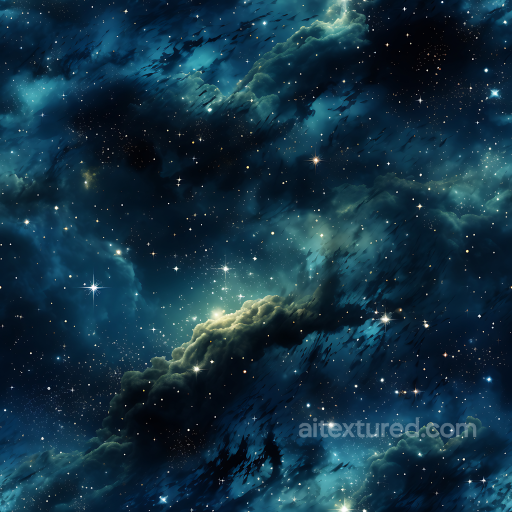 Space Texture Featuring Deep Blue Nebula Clouds and Starfield seamless Star, space, planets PBR texture