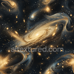 seamless Seamless 3D Space PBR Texture Featuring Golden Spiral Galaxies and Nebula Clouds texture 8k free download PBR