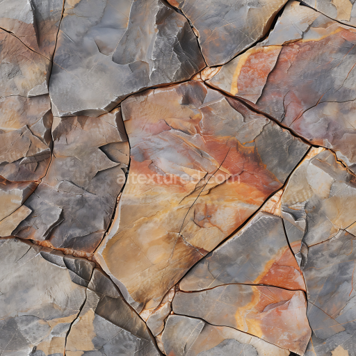 Seamless 3D Rocky Stone Ground PBR Texture with Cracked Surface and Earthy Tones