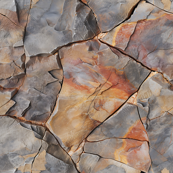 Rocky Stone Ground with Cracked Surface and Earthy Tones seamless PBR texture preview