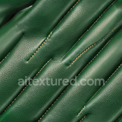 seamless Seamless 3D PBR Green Pebbled Leather Texture with Padded Stitching Detail texture 8k free download PBR
