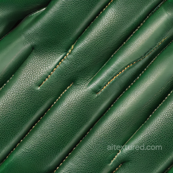 Green Pebbled Leather Texture with Padded Stitching Detail Leather texture preview