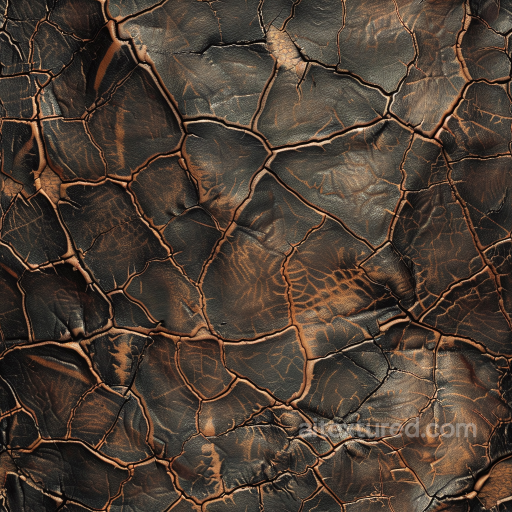 Cracked Distressed Brown Leather PBR Texture with Deep Wrinkles seamless Leather PBR texture