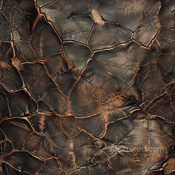 Cracked Distressed Brown Leather PBR Texture with Deep Wrinkles Leather texture preview