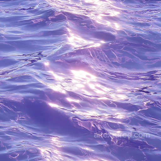 Water PBR Texture with Stylized Lilac Ocean Surface and Reflective Waves seamless Water PBR texture
