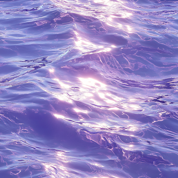 Water with Stylized Lilac Ocean Surface and Reflective Waves seamless PBR texture preview