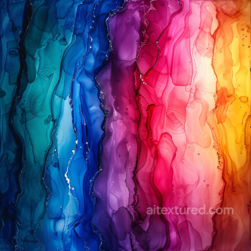 Alcohol Ink PBR Texture with Vibrant Rainbow Fluid Waves and Layered Color Flow texture preview
