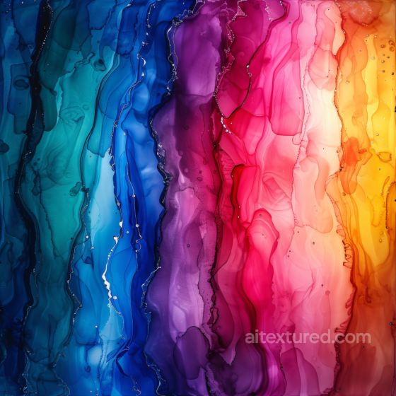 Alcohol Ink PBR Texture with Vibrant Rainbow Fluid Waves and Layered Color Flow Alcohol ink texture preview