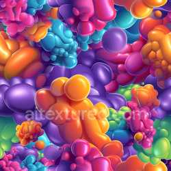 seamless Seamless 3D Inflated Clustered Bubble PBR Texture with Vibrant Colors texture 8k free download PBR