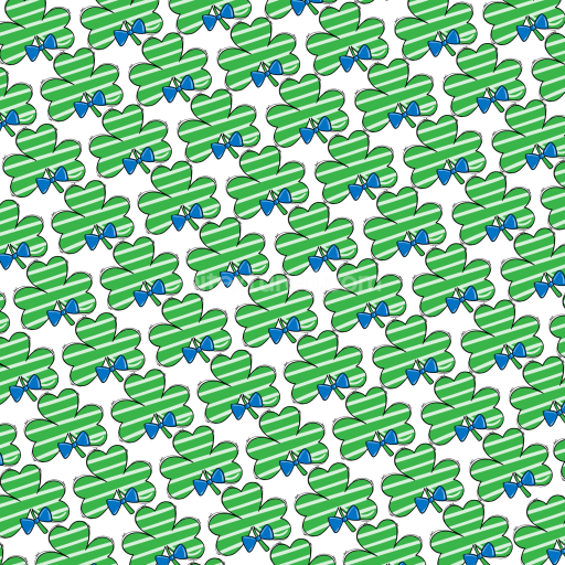 Seamless 3D PBR Texture Featuring Green Striped Clover Leaf Pattern