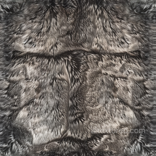 Faux Fur Leather PBR Texture with Black and Gray Natural Fur Grain seamless Leather PBR texture