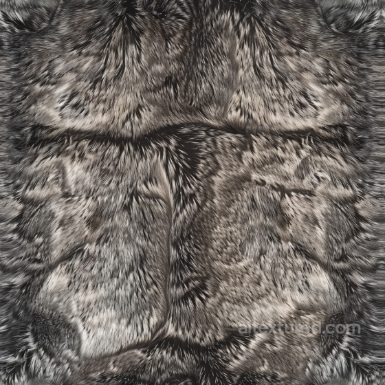 Faux Fur Leather PBR Texture with Black and Gray Natural Fur Grain Leather texture preview