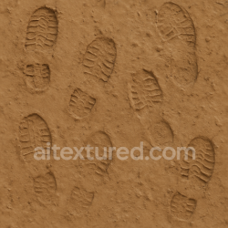 seamless Seamless 3d texture pbr 8k muddy footprints on soft mud surface with mud compaction texture 8k free download PBR