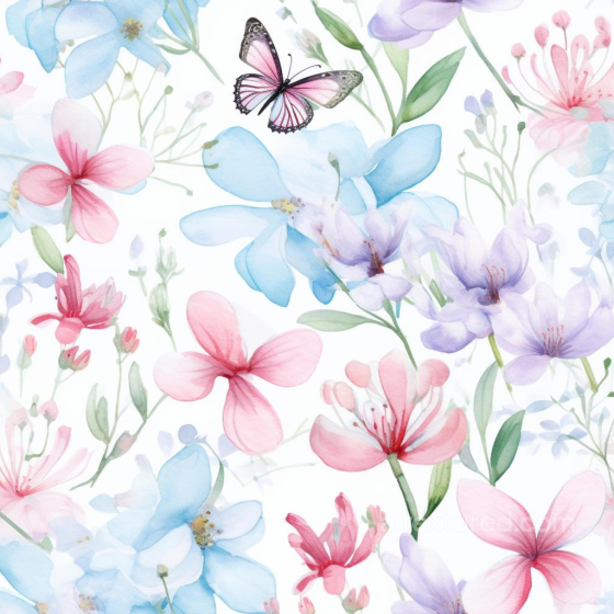 Watercolor Butterflies Texture of Soft Watercolor Flowers and Butterflies Watercolor Butterflies texture preview
