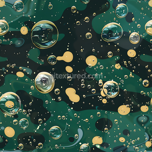 Seamless 3D Woodland Camouflage PBR Texture with Realistic Water Droplets