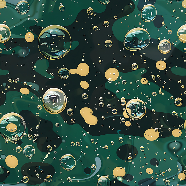 Woodland Camouflage with Realistic Water Droplets seamless PBR texture preview