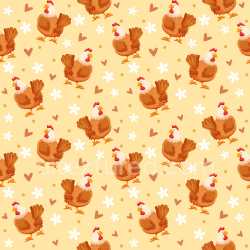 Pattern Bundle - Seamless 3D Pattern PBR Texture with Playful Chicken Motifs and Whimsical Hearts texture preview