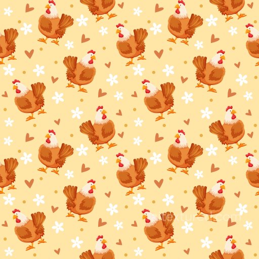 Pattern PBR Texture with Playful Chicken Motifs and Whimsical Hearts seamless Pattern Bundle PBR texture