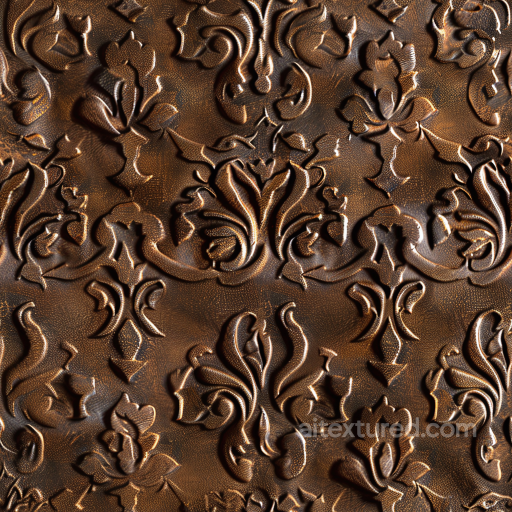 embossed brown leather PBR texture with aged patina seamless Leather PBR texture