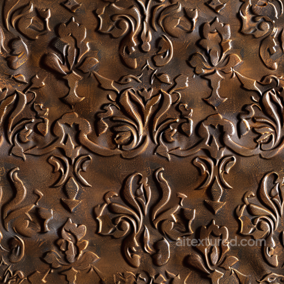 embossed brown leather PBR texture with aged patina Leather texture preview
