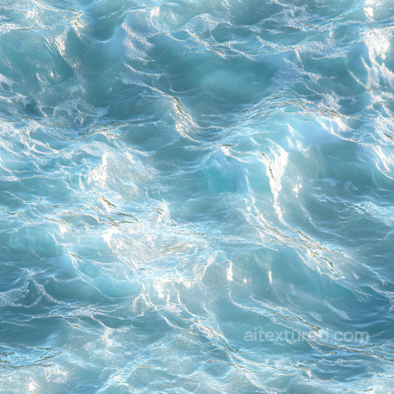 Shallow Ocean Water Seamless Texture with Subtle Foam and Light Reflections Water texture preview