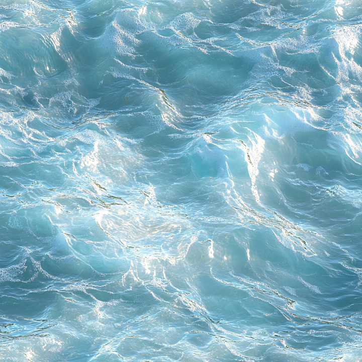 Shallow Ocean Water with Subtle Foam and Light Reflections seamless PBR texture preview