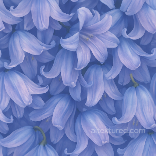 Of Delicate Bluebell Bells With Natural Flower Translucency And Texture Detail seamless Flowers PBR texture