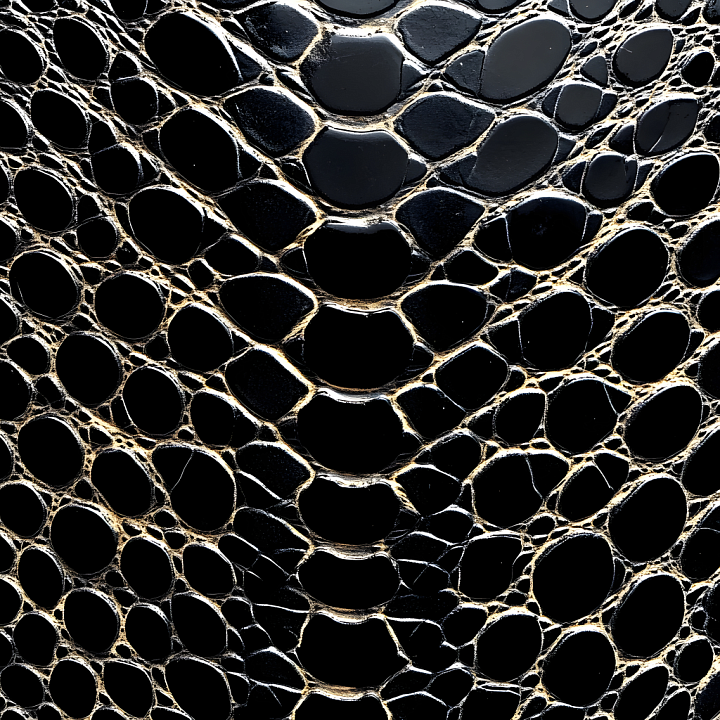 Reptilian Black Skin with Glossy Scaled Surfaces seamless PBR texture preview