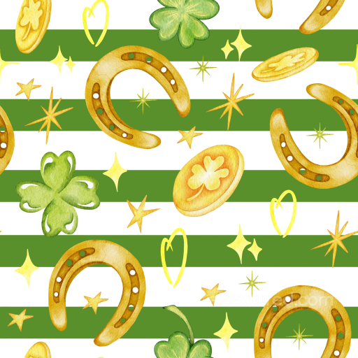 Featuring St Patrick Symbols On Striped Background seamless St patrick digital paper bundle PBR texture