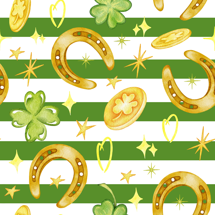 Featuring St Patrick’s Lucky Charms & Striped Pattern seamless PBR texture preview