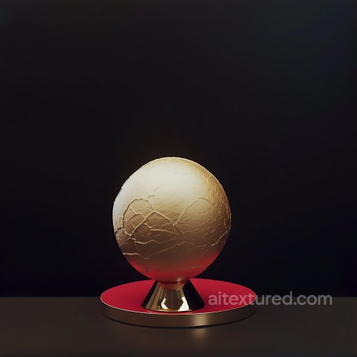 Inflated Pale Beige Cracked Surface PBR Texture seamless Inflated PBR texture