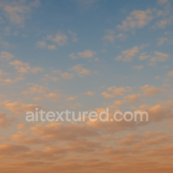 seamless Seamless 8k PBR 3d texture of autumn sky with stratocumulus clouds and warm sky gradient texture 8k free download PBR