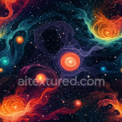 seamless Seamless 3D Space PBR Texture Featuring Vibrant Spiral Galaxies and Glowing Nebula Clouds texture 8k free download PBR