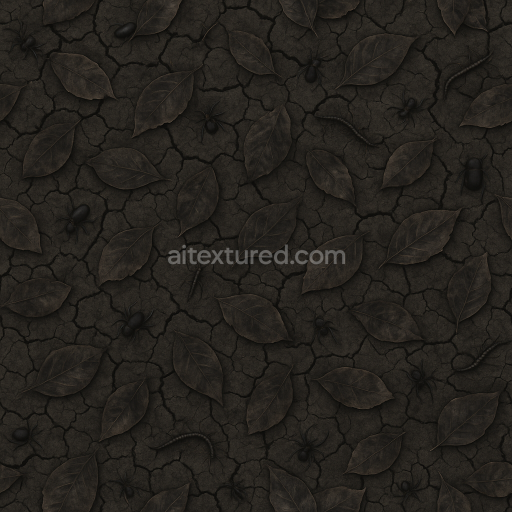 Seamless 3d texture pbr 8k dry cracked soil for haunted Halloween grounds