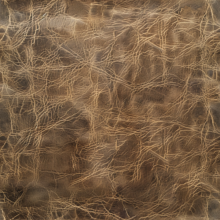 Aged Cracked Brown Leather with Distressed Grain seamless PBR texture preview
