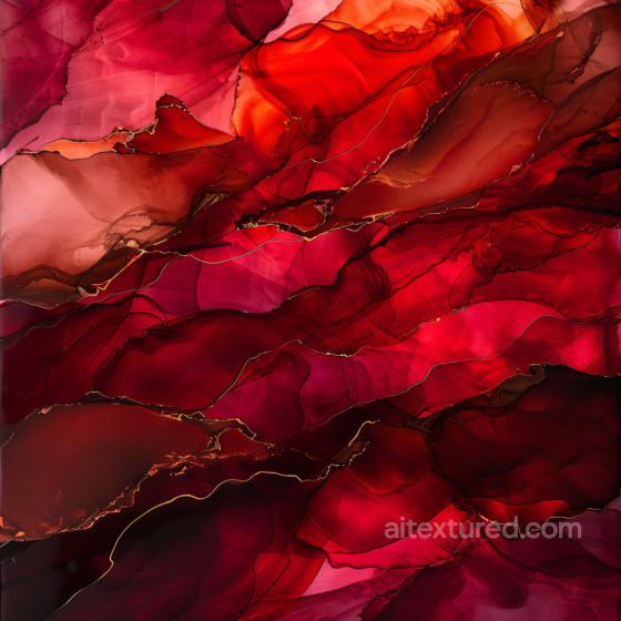 Alcohol Ink PBR Texture Featuring Rich Red Hues and Copper Vein Detailing Alcohol ink texture preview