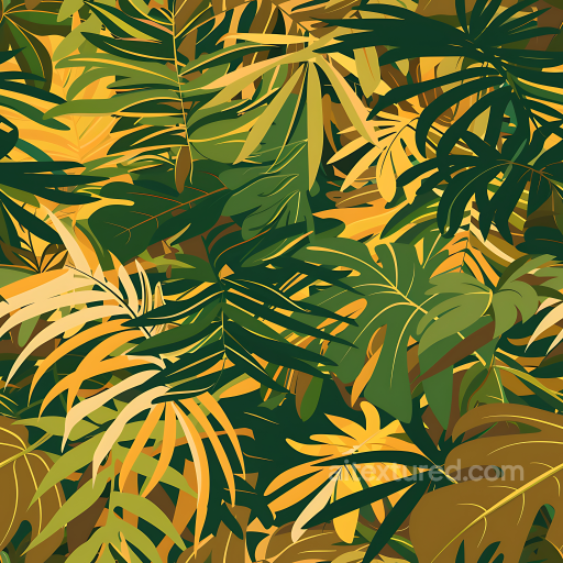 Stylized Jungle Camouflage PBR Texture with Vibrant Leafy Pattern seamless Color Camouflage PBR texture