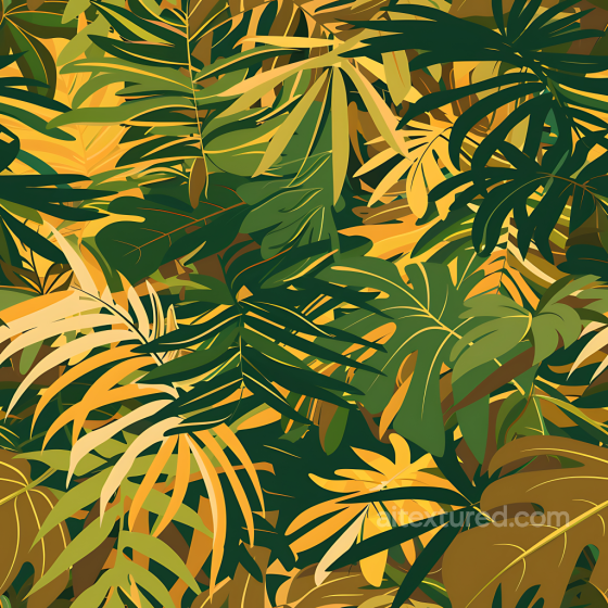 Stylized Jungle Camouflage PBR Texture with Vibrant Leafy Pattern Color Camouflage texture preview