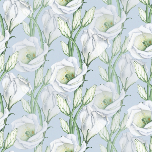 Featuring Soft White Wild Flowers on Pale Blue seamless Wild Flower  PBR texture