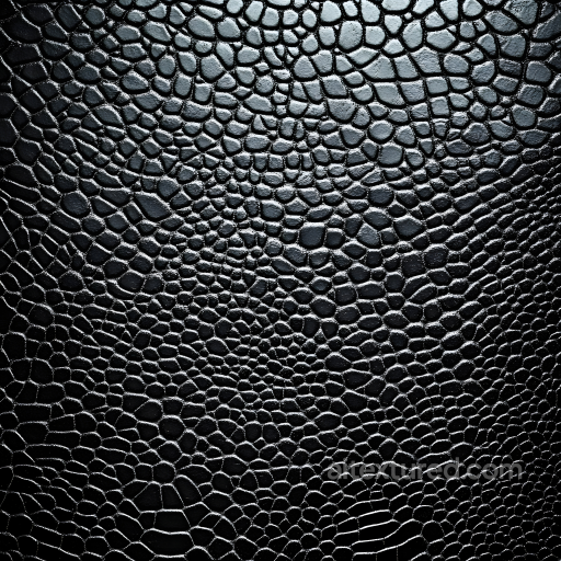 Reptilian Black Scale Skin PBR Texture with Deep Scale Pattern and Glossy Finish seamless Skin PBR texture